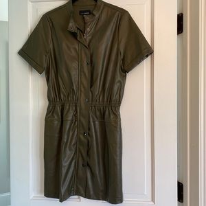 Lucy Paris faux leather army green dress Size XS worn 1x